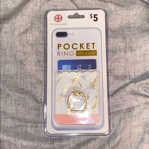 Pop socket ring with wallet